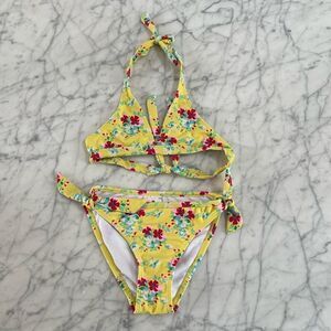 Snapper Rock Girls Toddler Sz 4 Bikini Yellow Floral